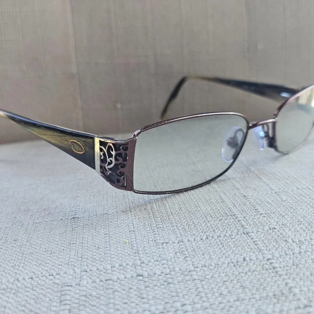 Vintage Oscar De La Renta Women Eyeglasses Frame OSL11 Eyewear Bronze Tone Glass